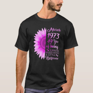 T-shirt Mars Fille 1973 49 ans 49e anniversaire