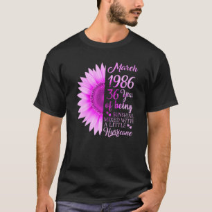 T-shirt Mars Fille 1986 36 ans 36e anniversaire