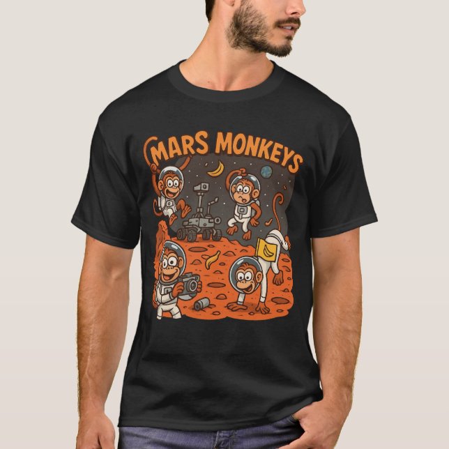 T-shirt Mars Monkeys drôle animal (Devant)