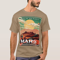 Mars National Park Vintage Retro Park Poster Style