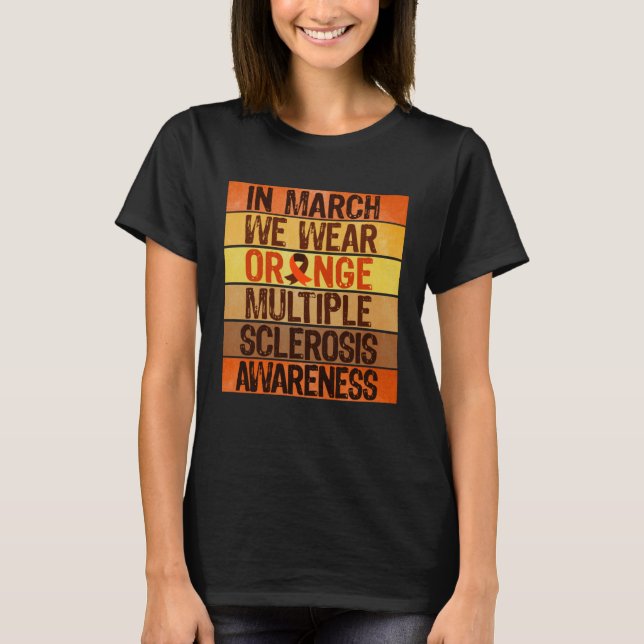 T-shirt Mars Porter Orange MS Warrier Ruban multiple Scler (Devant)