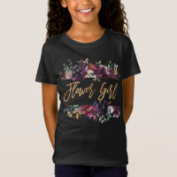 Marsala Bourgogne Floral Flower Girl