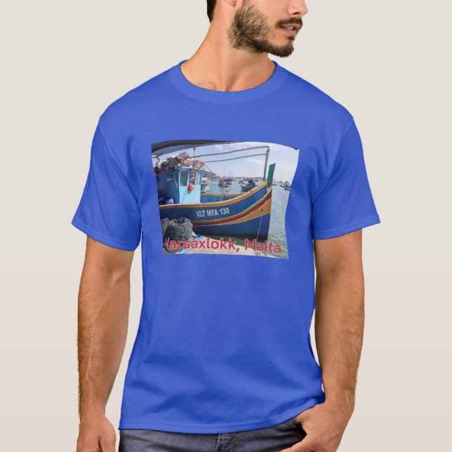 T-shirt Marsaxlokk Bateaux de pêche Malte (Devant)
