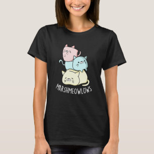 T-shirt Marsh-meow-low Funny Chat Marshmallow Pun Dark BG