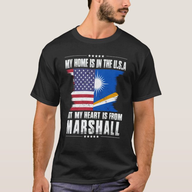 T-shirt Marshall Islands American Patriot Grown Home Heart (Devant)