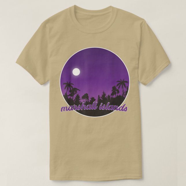 T-shirt marshall islands By night with Palms  (Design devant)