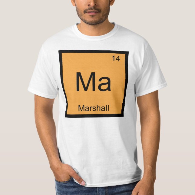 T-shirt Marshall Nom Chimie Élément Tableau Périodique (Devant)