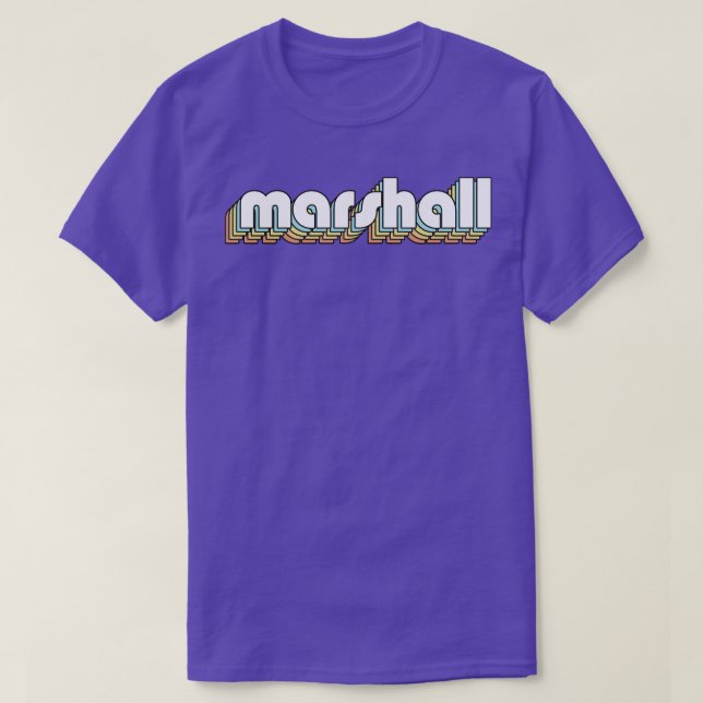 T-shirt Marshall Retro Rainbow Typographie style défraîchi (Design devant)