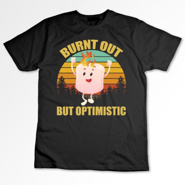 T-shirt Marshmallow Camping Rétro Épuisé Mais Optimiste (Créateur téléchargé)