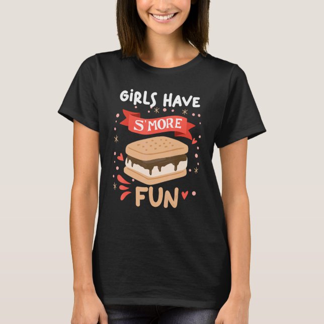 T-shirt Marshmallow Camping Smores  Les filles campeuses o (Devant)