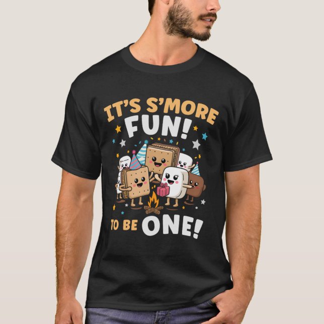 T-shirt Marshmallow de feu de camp d'anniversaire C'est en (Devant)