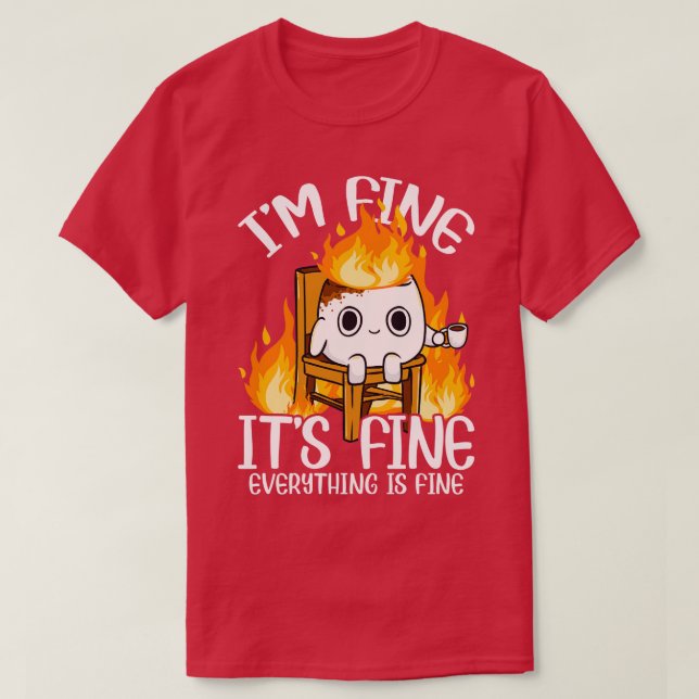 T-shirt Marshmallow Im Fine Mème Outr Hommes Enfants Femme (Design devant)