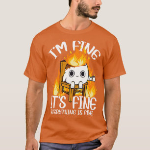 T-shirt Marshmallow Im Fine Mème Outr Hommes Enfants Femme