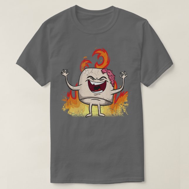 T-shirt Marshmallow Zombie Halloween (Design devant)