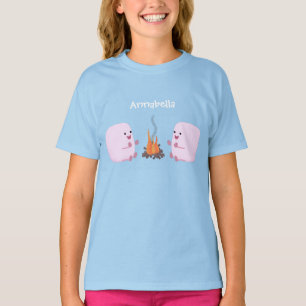 T-shirt Marshmallows mignons roses par dessin animé sur le