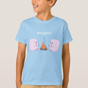 T-shirt Marshmallows mignons roses par dessin animé sur le