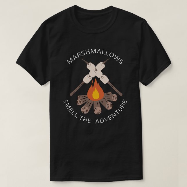 T-shirt Marshmallows sur le feu de camp (Design devant)