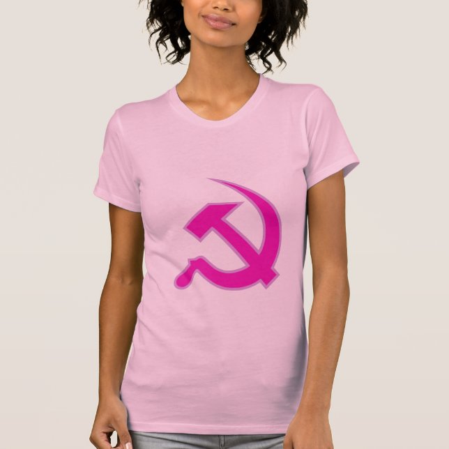 T-shirt Marteau et faucille magenta et lilas sur les (Devant)