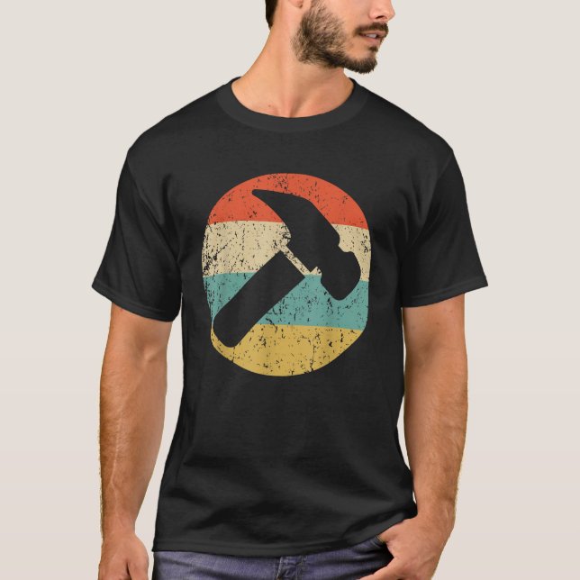 T-shirt Marteau Rétro Vintage Charpentier (Devant)