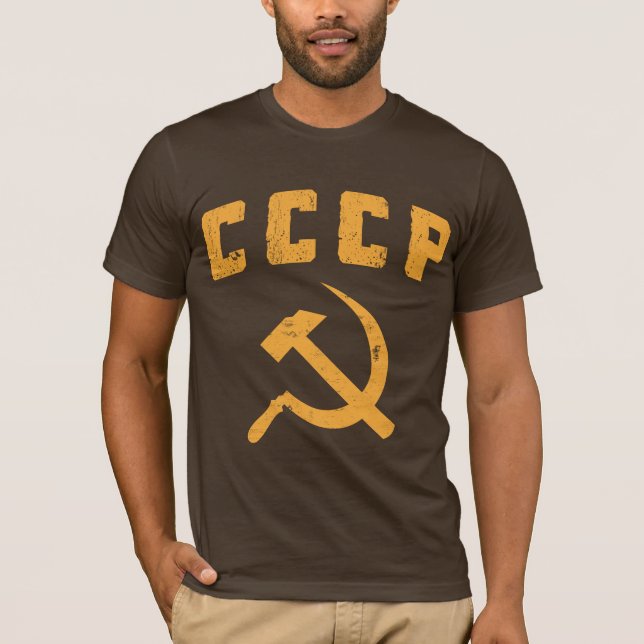 T-shirt marteau vintage et faucille de l'URSS de Russe de (Devant)