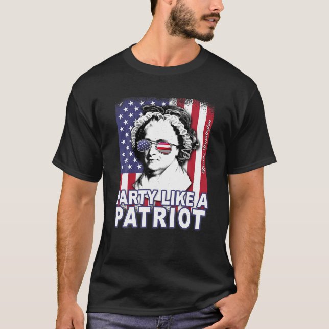 T-shirt Martha Washington Party Comme un patriote féminist (Devant)