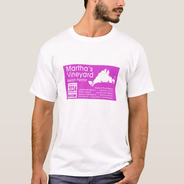 T-shirt Marthas Vineyard Beach Permit 2024 (Devant)