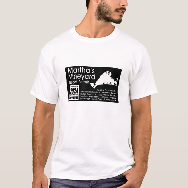 T-shirt Marthas Vineyard Beach Permit 2024 (Devant)