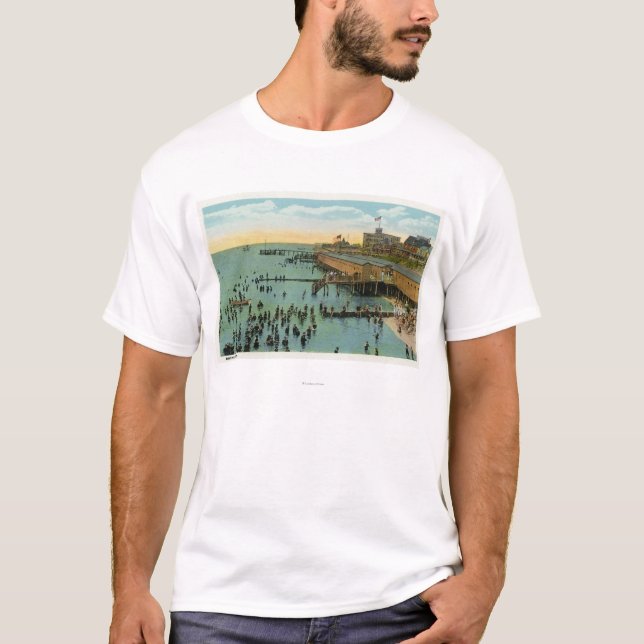 T-shirt Martha's Vineyard, vue aérienne de la plage (Devant)