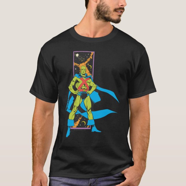 T-shirt Martian Manhunter & fond spatial (Devant)