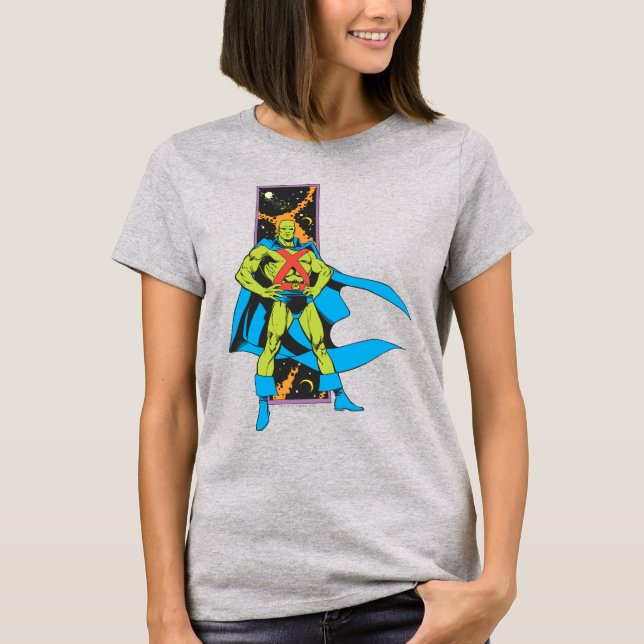 T-shirt Martian Manhunter & fond spatial (Devant)