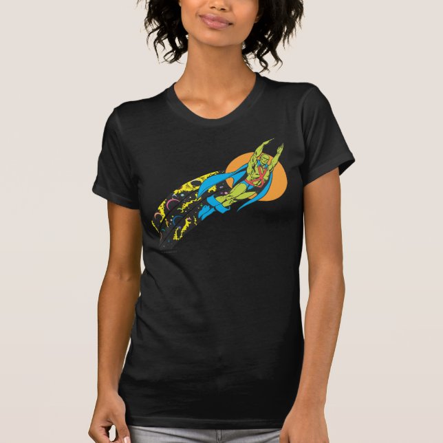 T-shirt Martian Manhunter prend l'avion (Devant)