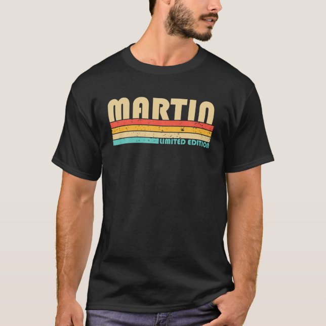 T-shirt MARTIN Nom Personnalisé Funny Retro Naissance Vint (Devant)