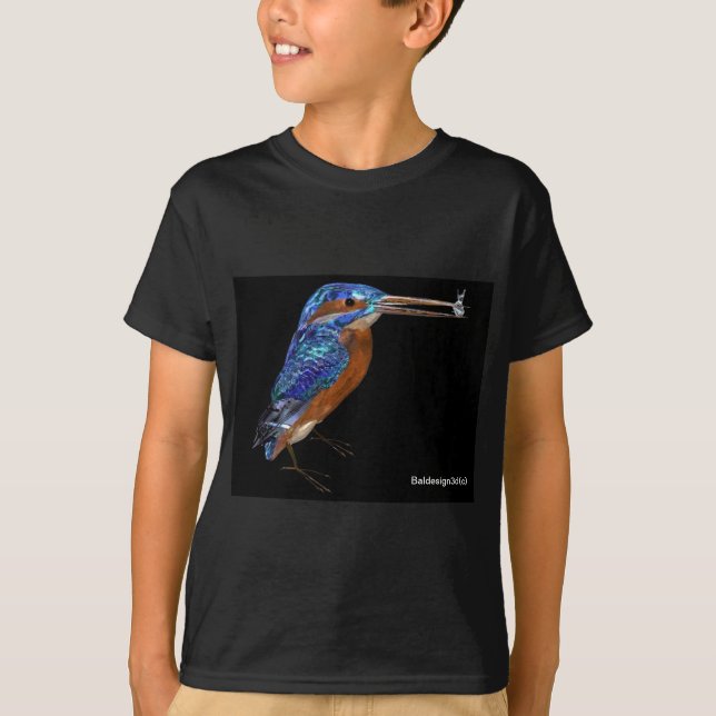 T-shirt MARTIN-PÊCHEUR, bleu électrique, noir (Devant)