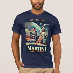 T-shirt Martini Space Travel Affiches New York