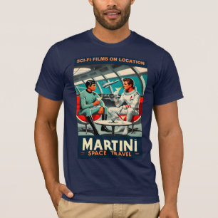 T-shirt Martini Space Travel Poster Films Sci-Fi Dans L'Es
