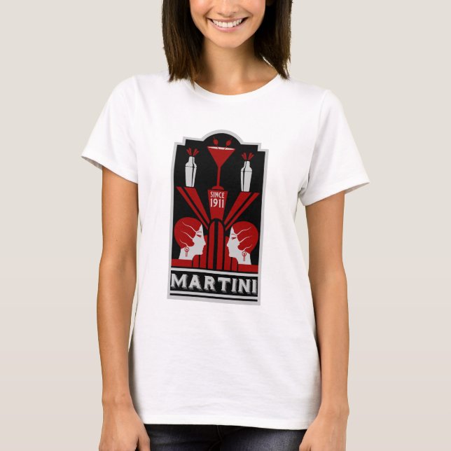 T-shirt Martini vintage Art déco (Devant)