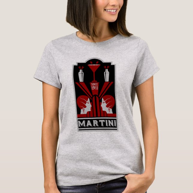 T-shirt Martini vintage Art déco (Devant)