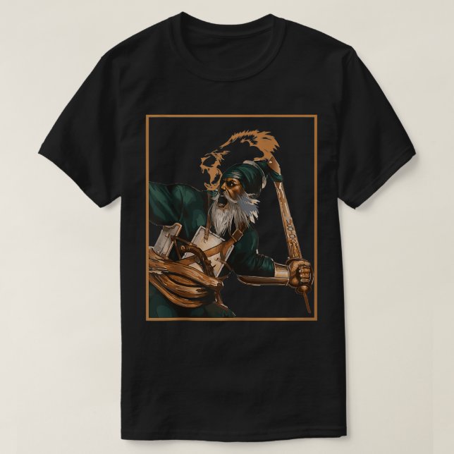 T-shirt Martyr sikh Baba Deep Singh Shahid Khanda Lion Tan (Design devant)