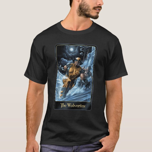 T-shirt Marvel Comic Wolverine Moon light Card Art Graphic (Devant)
