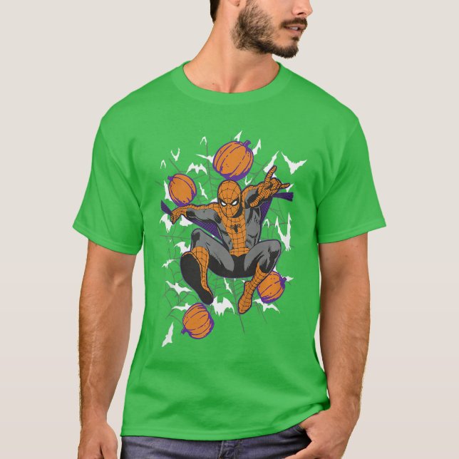 T-shirt Marvel Comics Retro Classique Halloween SpiderMan  (Devant)