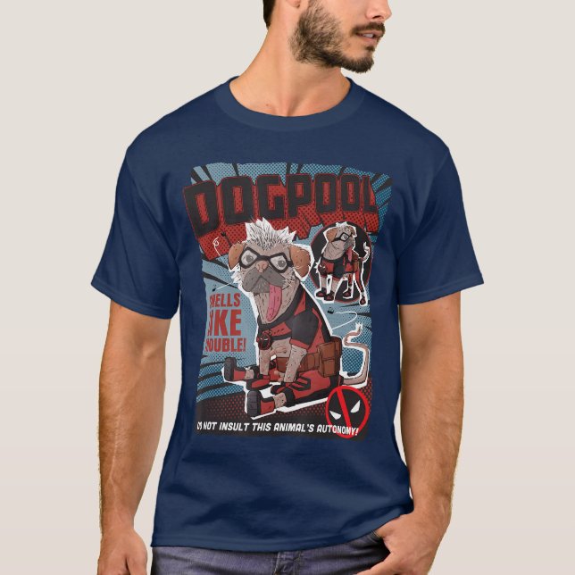 T-shirt Marvel Deadpool Wolverine Dogpool Doodle Bande Des (Devant)