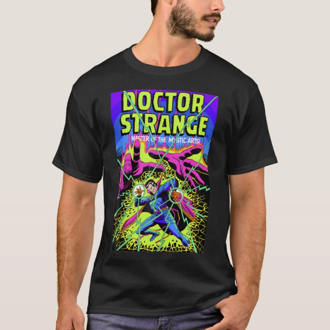 T-shirt Marvel Doctor Strange Neon Couverture de la bande  (Devant)