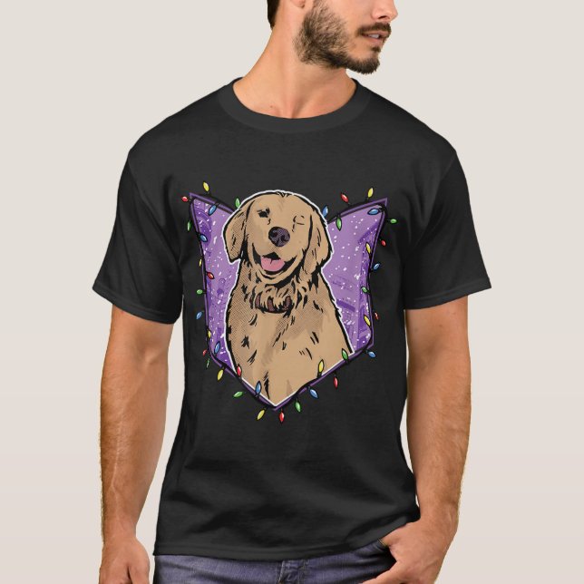 T-shirt Marvel Hawkeye Lucky Pizza Chien Lumières de vacan (Devant)