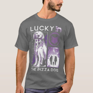 T-shirt Marvel Hawkeye Lucky The Pizza Chien Purple Collag