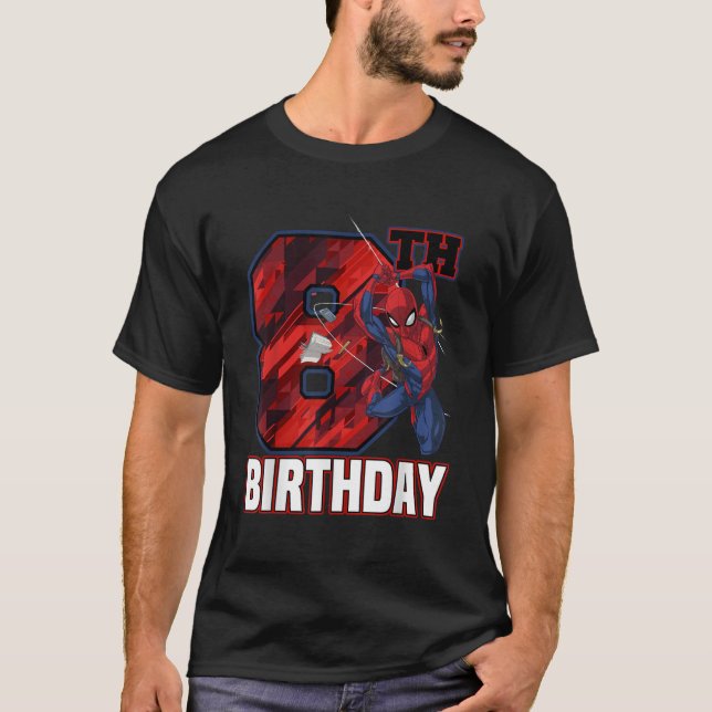 T-shirt Marvel Spider Man Web Swing 8e anniversaire (Devant)