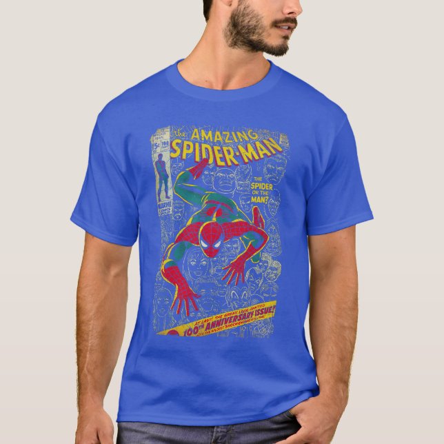 T-shirt Marvel SpiderMan Bande dessinée Anniversaire Manch (Devant)
