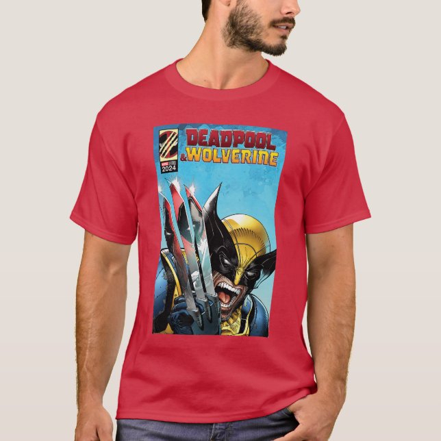 T-shirt Marvel Studios Deadpool Wolverine Couverture de Ba (Devant)