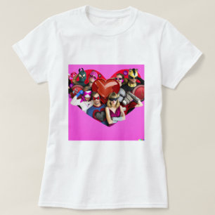 T-shirt Marvel Valentine's Day Group Shot Heart Mashup T-S