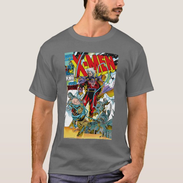 T-shirt Marvel XMen Magnetoriumphant Retro Comic Cover vin (Devant)
