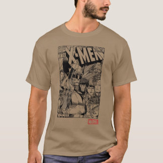 T-shirt Marvel XMen Noir Blanc Affiche de couverture de ba